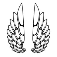 Vector angel wings tattoo design