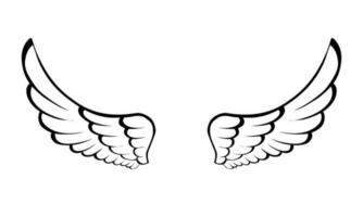 vector angel wings line art style