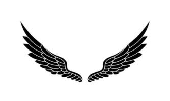 vector silhouette angel wings logo