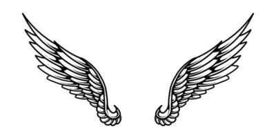 Vector angel wings tattoo design