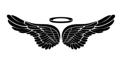 Vector logo icon white angel wings