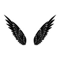 vector silhouette angel wings logo