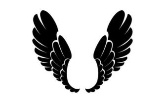 vector silhouette angel wings logo