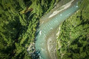 Pristine Alpine River Aerial Vista photo