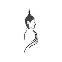 contento vesak día, Buda purnima deseos saludos con Buda y loto ilustración. lata ser usado para póster, bandera, logo, fondo, saludos, impresión diseño, festivo elementos. vector