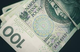 Polish Zloty Banknotes Closeup photo