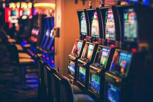 Rows of Casino Slot Machines photo