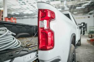 Pickup Truck Commercial Vehicle Inside a Warehouse photo