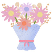 linda pastel vistoso flores ramo de flores png