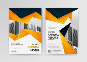 Business abstract vector template for Flyer, Brochure, Annual Report, Magazine, Poster, Corporate Presentation, Portfolio, with yellow and black color size A4, Front and back. Vector