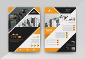 Business abstract vector template for Flyer, Brochure, Annual Report, Magazine, Poster, Corporate Presentation, Portfolio, with yellow and black color size A4, Front and back.