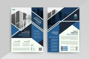 Business abstract vector template for Flyer, Brochure, Annual Report, Magazine, Poster, Corporate Presentation, Portfolio, with blue and black color size A4, Front and back.