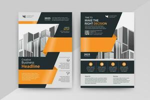 Business abstract vector template for Flyer, Brochure, Annual Report, Magazine, Poster, Corporate Presentation, Portfolio, with yellow and black color size A4, Front and back.