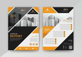 Business abstract vector template for Flyer, Brochure, Annual Report, Magazine, Poster, Corporate Presentation, Portfolio, with yellow and black color size A4, Front and back.