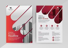 Business abstract vector template for Flyer, Brochure, Annual Report, Magazine, Poster, Corporate Presentation, Portfolio, with red and black color size A4, Front and back.