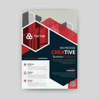 Business abstract vector template for Flyer, Brochure, Annual Report, Magazine, Poster, Corporate Presentation, Portfolio, with red and black color size A4, Front and back.