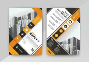 Business abstract vector template for Flyer, Brochure, Annual Report, Magazine, Poster, Corporate Presentation, Portfolio, with yellow and black color size A4, Front and back.