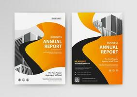 Business abstract vector template for Flyer, Brochure, Annual Report, Magazine, Poster, Corporate Presentation, Portfolio, with yellow and black color size A4, Front and back. Vector