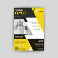 Business abstract vector template for Flyer, Brochure, Annual Report, Magazine, Poster, Corporate Presentation, Portfolio, with yellow and black color size A4, Front and back.