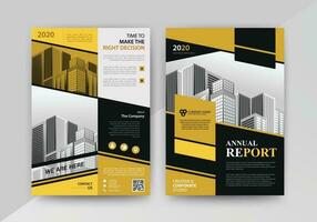 Business abstract vector template for Flyer, Brochure, Annual Report, Magazine, Poster, Corporate Presentation, Portfolio, with yellow and black color size A4, Front and back.