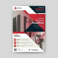 Business abstract vector template for Flyer, Brochure, Annual Report, Magazine, Poster, Corporate Presentation, Portfolio, with red and black color size A4, Front and back.