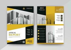 Business abstract vector template for Flyer, Brochure, Annual Report, Magazine, Poster, Corporate Presentation, Portfolio, with yellow and black color size A4, Front and back.