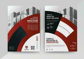 Business abstract vector template for Flyer, Brochure, Annual Report, Magazine, Poster, Corporate Presentation, Portfolio, with red and black color size A4, Front and back.