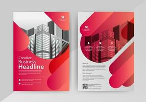 Business abstract vector template for Flyer, Brochure, Annual Report, Magazine, Poster, Corporate Presentation, Portfolio, with red and black color size A4, Front and back.