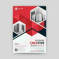 Business abstract vector template for Flyer, Brochure, Annual Report, Magazine, Poster, Corporate Presentation, Portfolio, with red and black color size A4, Front and back.