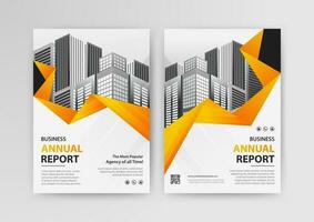 Business abstract vector template for Flyer, Brochure, Annual Report, Magazine, Poster, Corporate Presentation, Portfolio, with yellow and black color size A4, Front and back. Vector