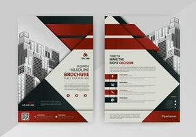 Business abstract vector template for Flyer, Brochure, Annual Report, Magazine, Poster, Corporate Presentation, Portfolio, with red and black color size A4, Front and back.