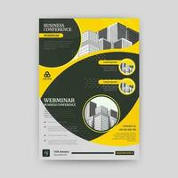 Business abstract vector template for Flyer, Brochure, Annual Report, Magazine, Poster, Corporate Presentation, Portfolio, with yellow and black color size A4, Front and back.