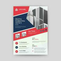 Business abstract vector template for Flyer, Brochure, Annual Report, Magazine, Poster, Corporate Presentation, Portfolio, with red and black color size A4, Front and back.