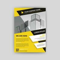 Business abstract vector template for Flyer, Brochure, Annual Report, Magazine, Poster, Corporate Presentation, Portfolio, with yellow and black color size A4, Front and back.