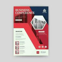 Business abstract vector template for Flyer, Brochure, Annual Report, Magazine, Poster, Corporate Presentation, Portfolio, with red and black color size A4, Front and back.