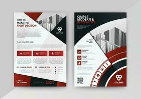 Business abstract vector template for Flyer, Brochure, Annual Report, Magazine, Poster, Corporate Presentation, Portfolio, with red and black color size A4, Front and back.