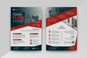 Business abstract vector template for Flyer, Brochure, Annual Report, Magazine, Poster, Corporate Presentation, Portfolio, with red and black color size A4, Front and back.