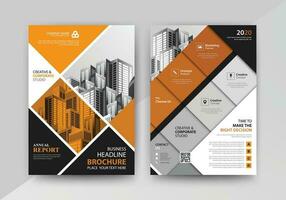 Business abstract vector template for Flyer, Brochure, Annual Report, Magazine, Poster, Corporate Presentation, Portfolio, with yellow and black color size A4, Front and back.