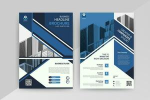 Business abstract vector template for Flyer, Brochure, Annual Report, Magazine, Poster, Corporate Presentation, Portfolio, with blue and black color size A4, Front and back.