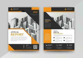 Business abstract vector template for Flyer, Brochure, Annual Report, Magazine, Poster, Corporate Presentation, Portfolio, with yellow and black color size A4, Front and back.