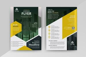 Business abstract vector template for Flyer, Brochure, Annual Report, Magazine, Poster, Corporate Presentation, Portfolio, with yellow and black color size A4, Front and back.