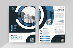 Business abstract vector template for Flyer, Brochure, Annual Report, Magazine, Poster, Corporate Presentation, Portfolio, with blue and black color size A4, Front and back.