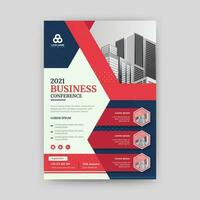 Business abstract vector template for Flyer, Brochure, Annual Report, Magazine, Poster, Corporate Presentation, Portfolio, with red and black color size A4, Front and back.