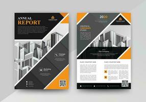 Business abstract vector template for Flyer, Brochure, Annual Report, Magazine, Poster, Corporate Presentation, Portfolio, with yellow and black color size A4, Front and back.