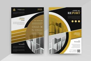 Business abstract vector template for Flyer, Brochure, Annual Report, Magazine, Poster, Corporate Presentation, Portfolio, with yellow and black color size A4, Front and back.