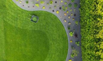 Taking Car of Residential Backyard Lawn photo