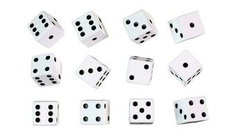 Classic White Casino Dices in Different Positions photo