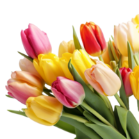 bellissimo colorato tulipani isolato su trasparente sfondo, creare ai png