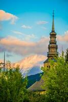 French Church and Mont Blanc photo