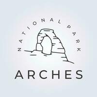 Arches national park logo landmark icon vector illustration design